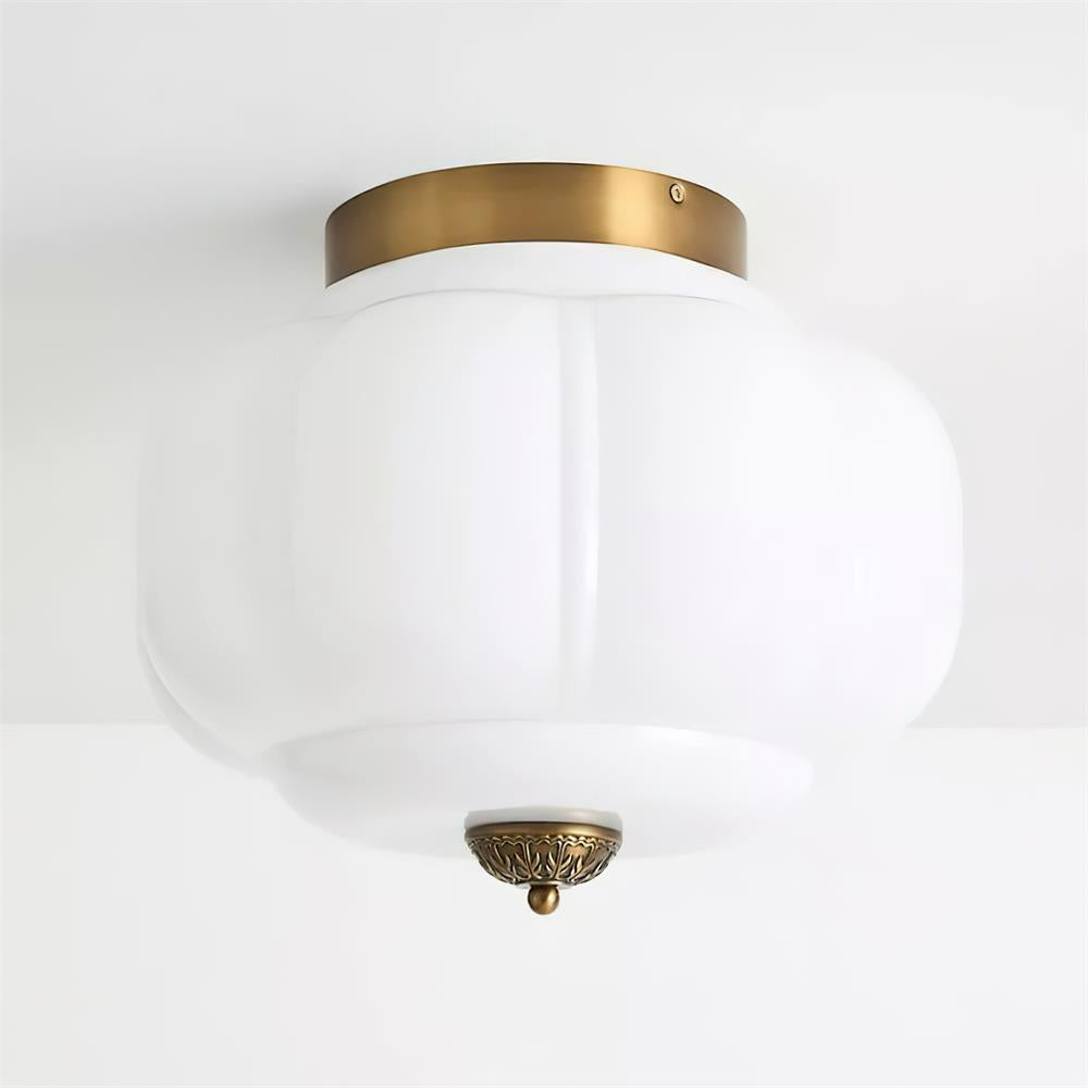 Metal Canopy Glass Green Light Ceiling