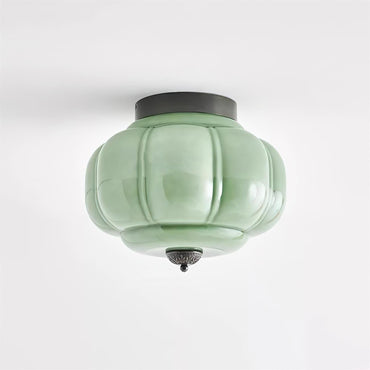Metal Canopy Glass Green Light Ceiling