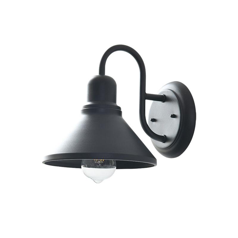Downward Glow Outdoor Matte Black Cone Shaped Wall Light