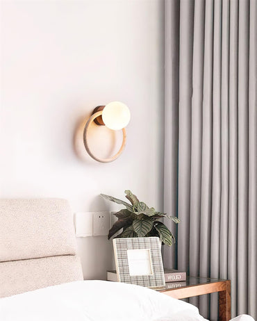 Wing Wall Light With Walnut Wood Trim Elegant Travertine