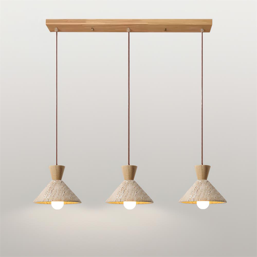 Pendant Light Elegant Travertine Wood
