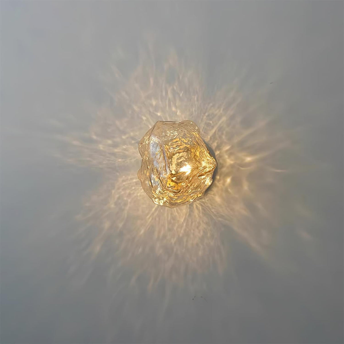 Brass Body G9 Socket Damp Rated Amber Glass Wall Light