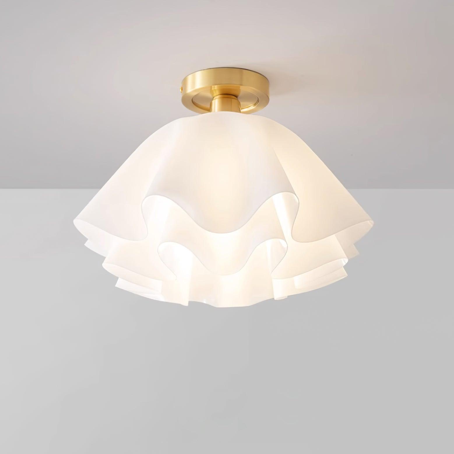 Ceiling Floral Pleated Light For Living And Dining Rooms