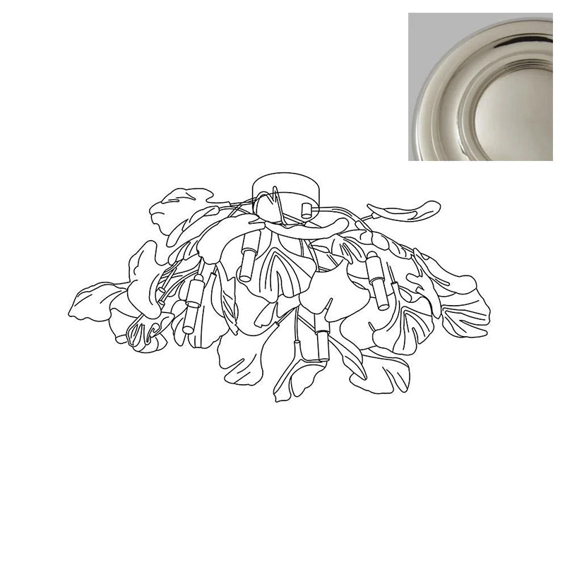 Gold And White Finish G9 Socket Hardwired Ginkgo Leaf Ceiling Light