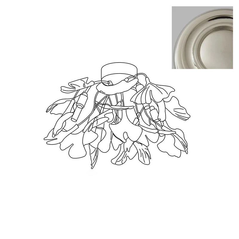Frosted Glass Leaves And Gold Base Ginkgo Bloom Ceiling Light