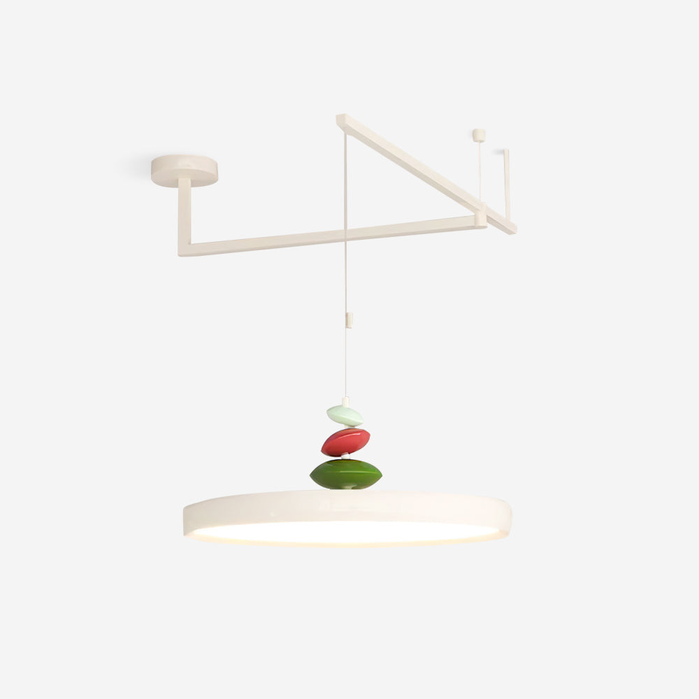 Modern Decor Metal Pendant Lamp With Round Acrylic Shade
