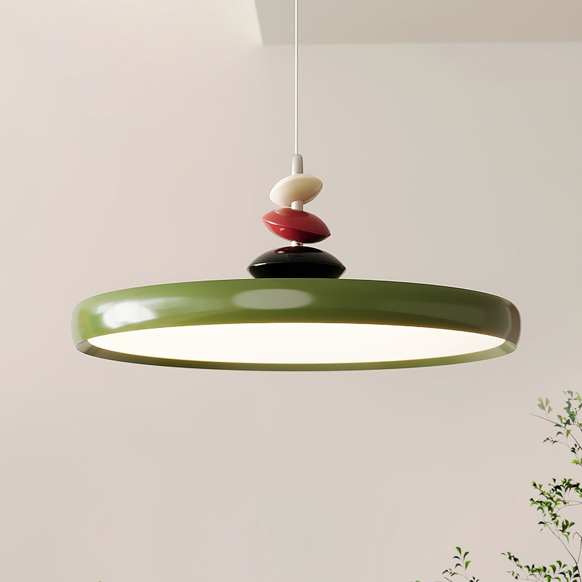 Modern Decor Metal Pendant Lamp With Round Acrylic Shade