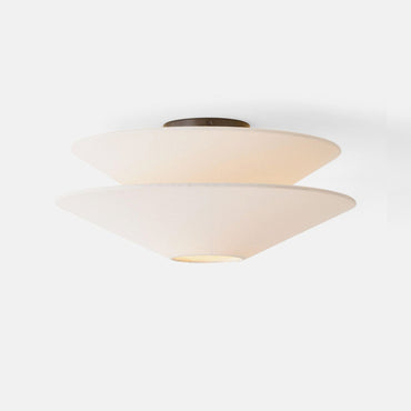 Ceiling Light With Sculptural Silhouette Linen Double Cone