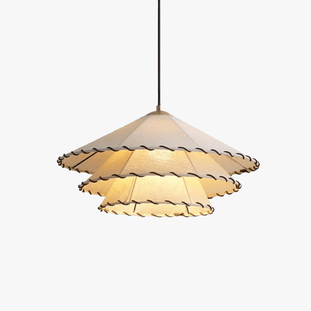 Yellow Fabric Shade Boho LED Pendant Light