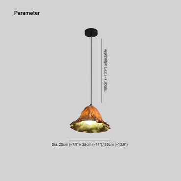 Resin Lotus Leaf Design Pendant Light For Living Room