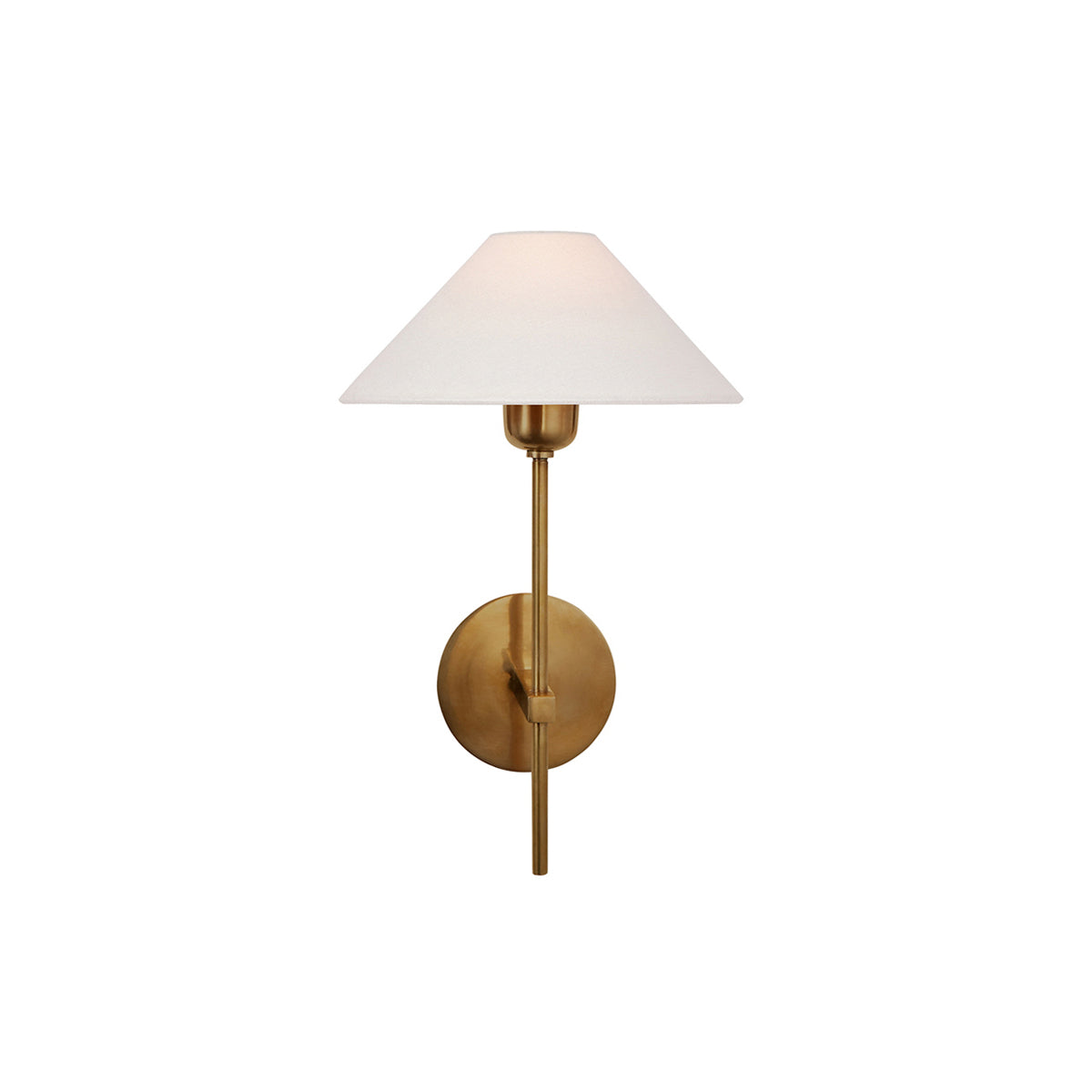 White Cone Shade Wall Light With Brushed Brass