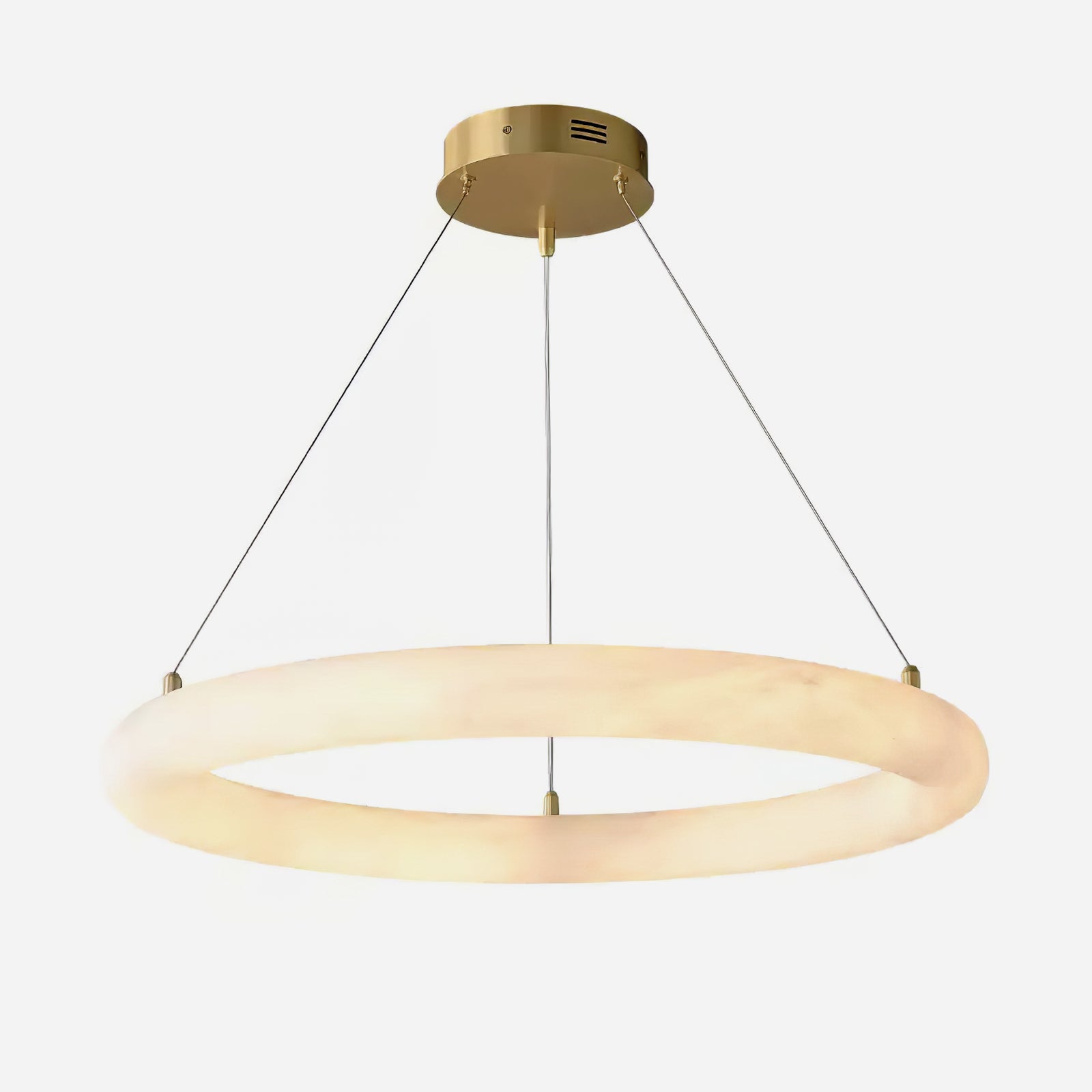 Pendant Light With Warm Ambient Glow And Circular Alabaster
