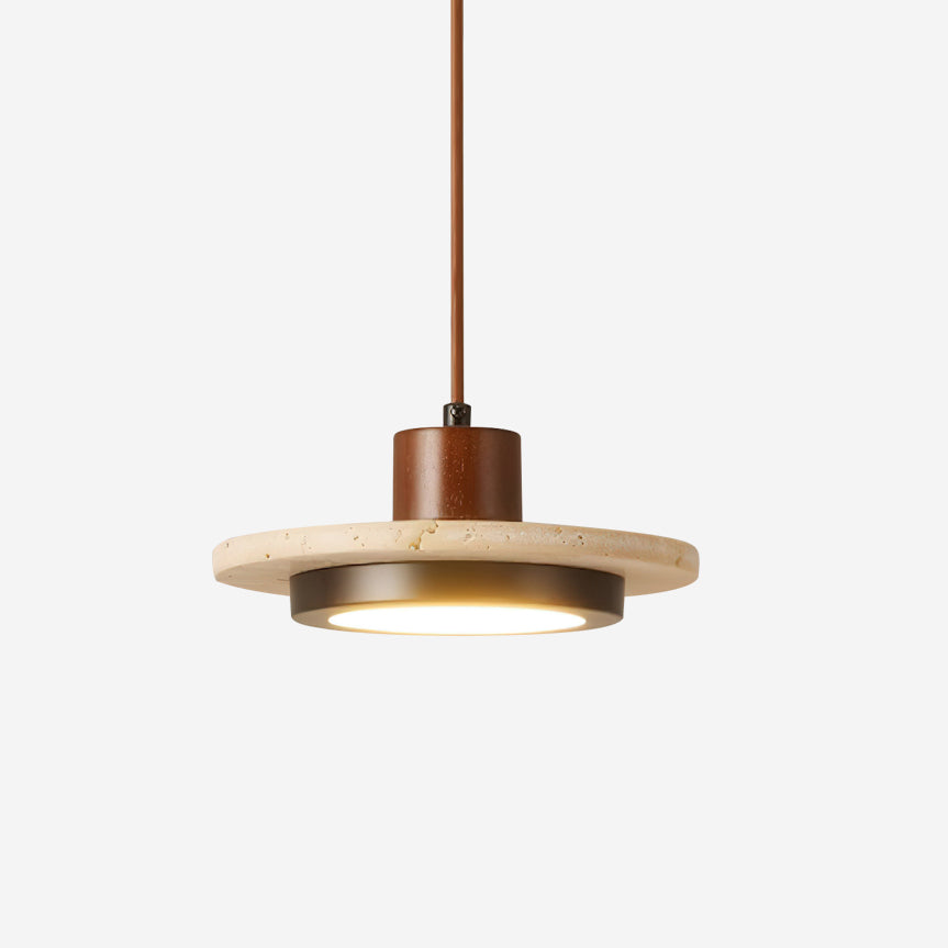 Dual Color Temperature Travertine Led Pendant Light