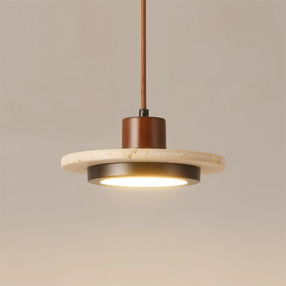 Dual Color Temperature Travertine Led Pendant Light