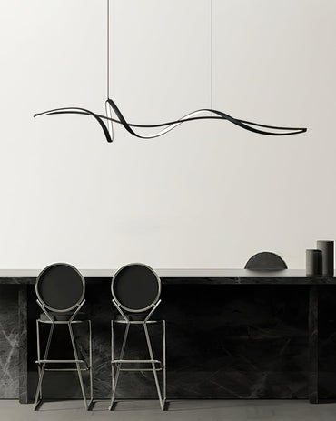Energy Efficient Black LED Wave Pendant Fixture Aveline