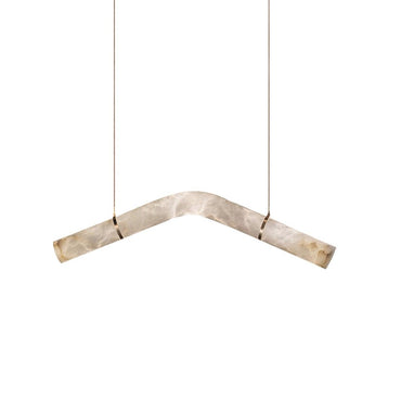 Warm Glow Alabaster Pendant Light With Leather Straps