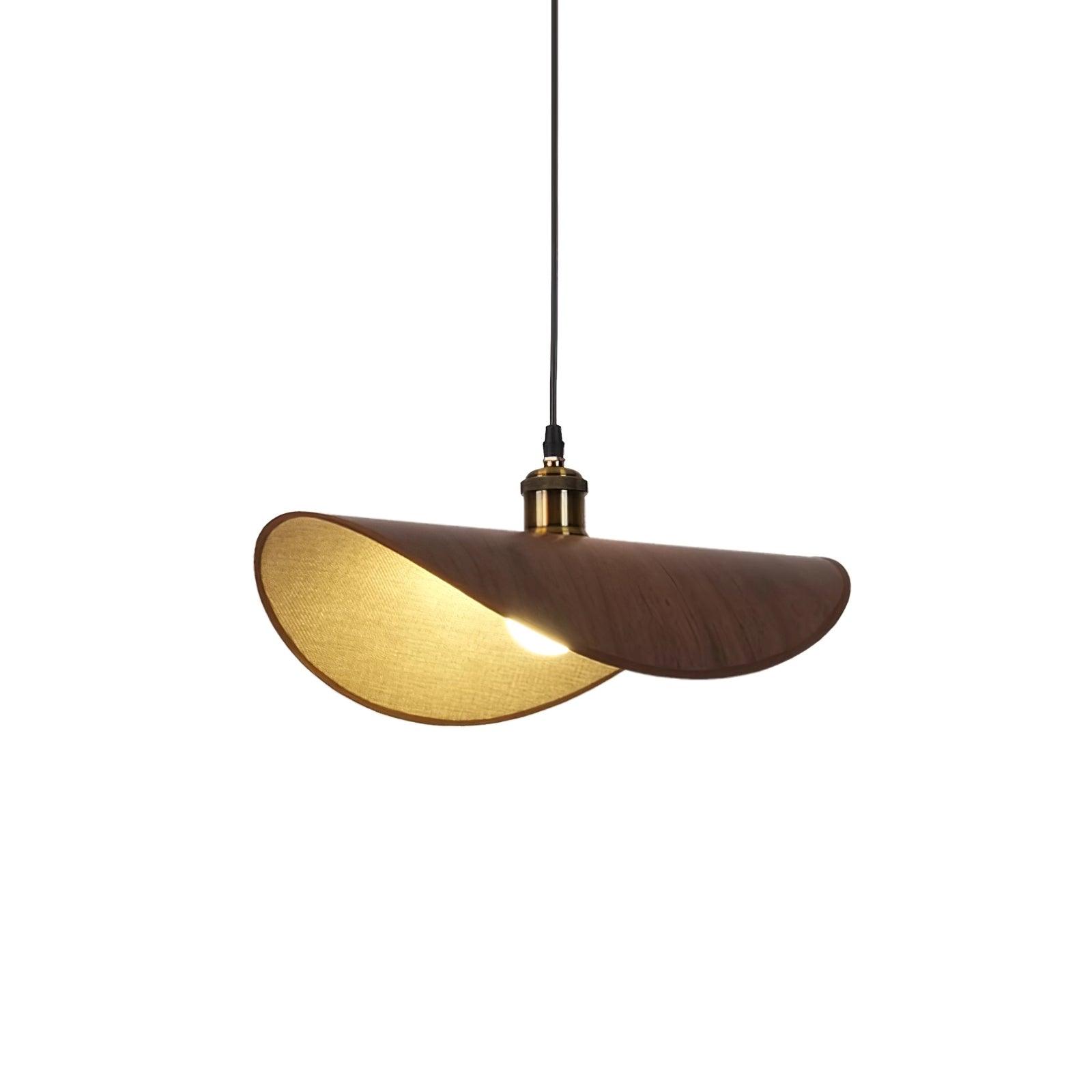 Linen Shade Wood Pendant Light For Warm Glow