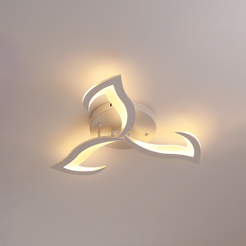 White And Black Flush Mount Elegant Floral Ceiling Light
