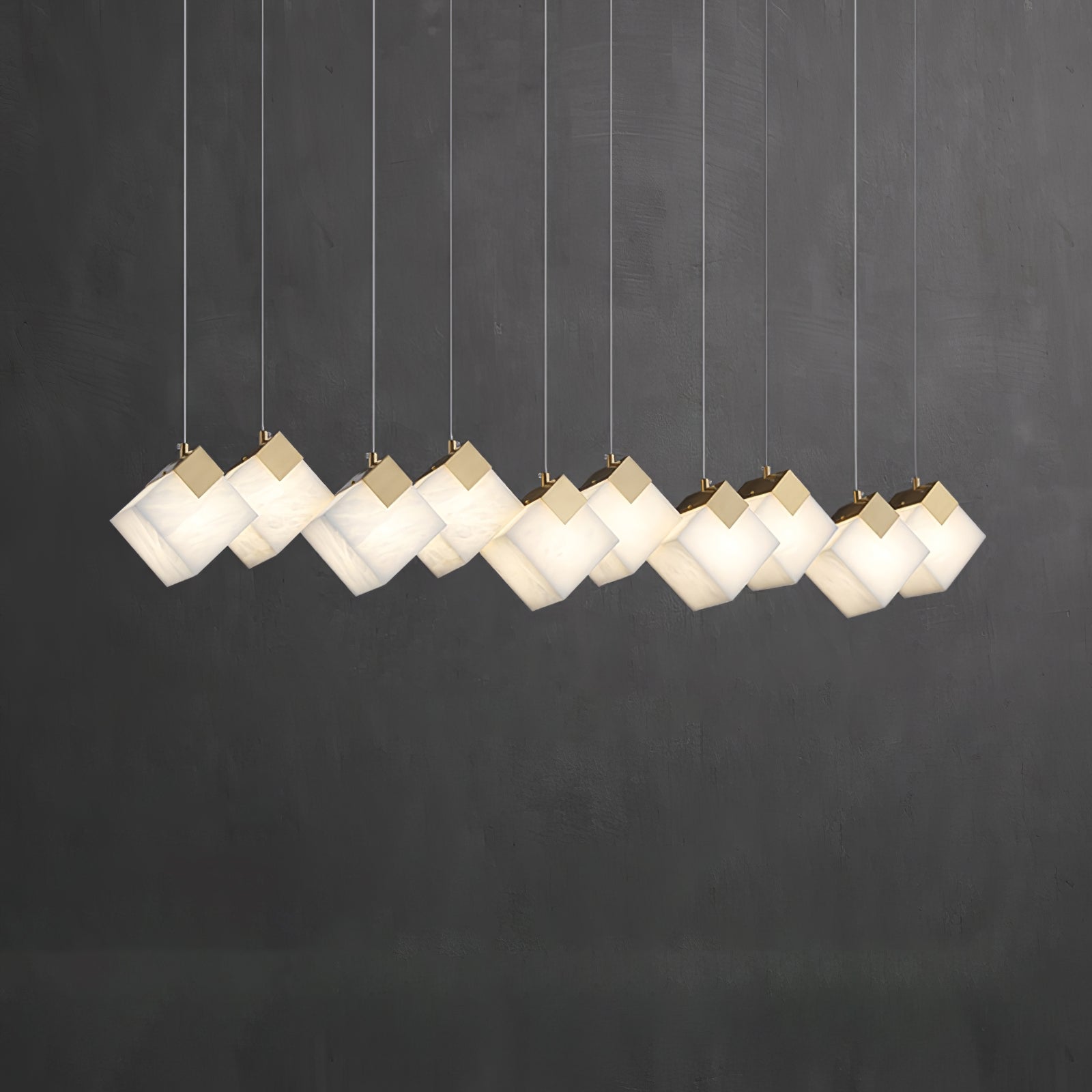 Ambient Glow Alabaster Linear Pendant Light
