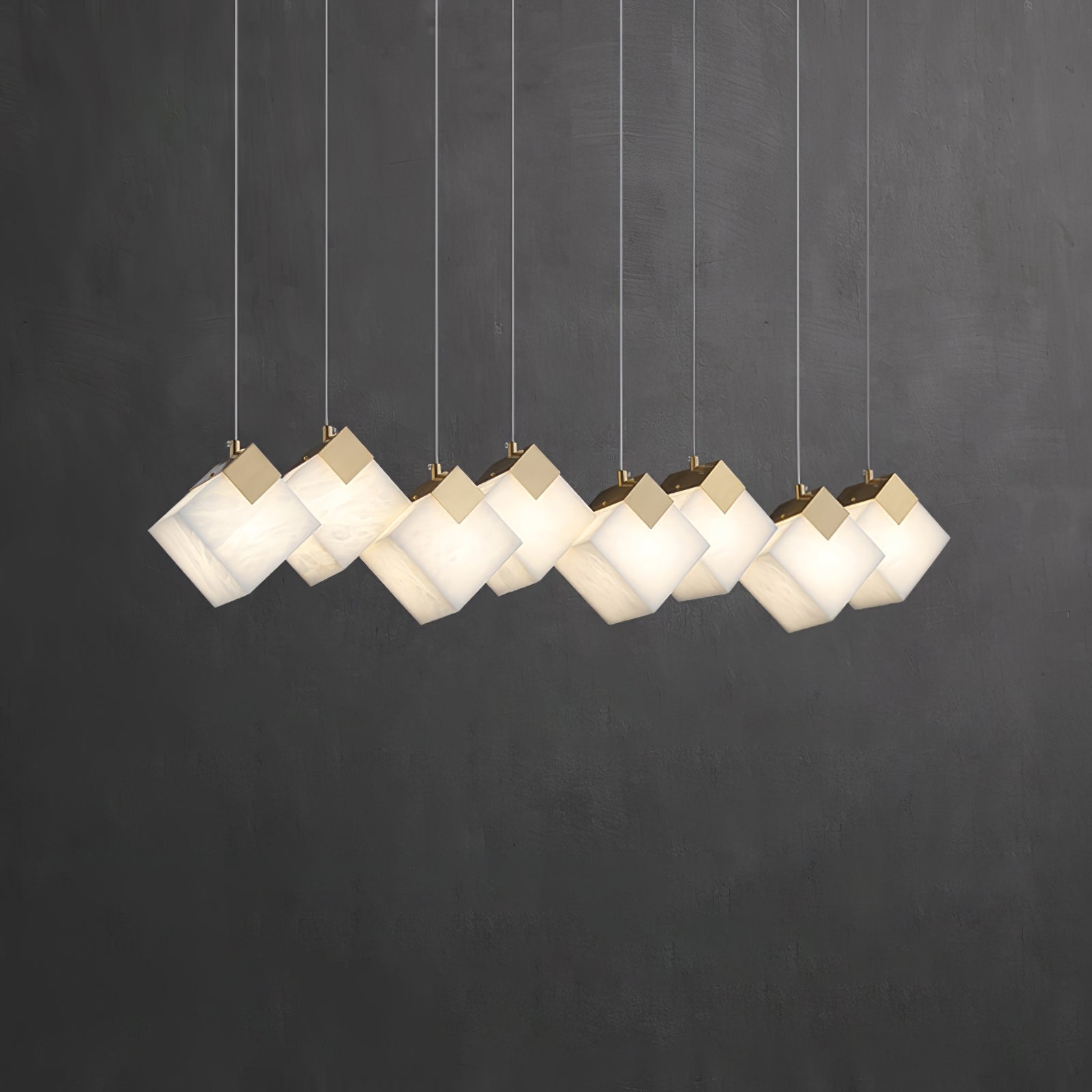 Ambient Glow Alabaster Linear Pendant Light