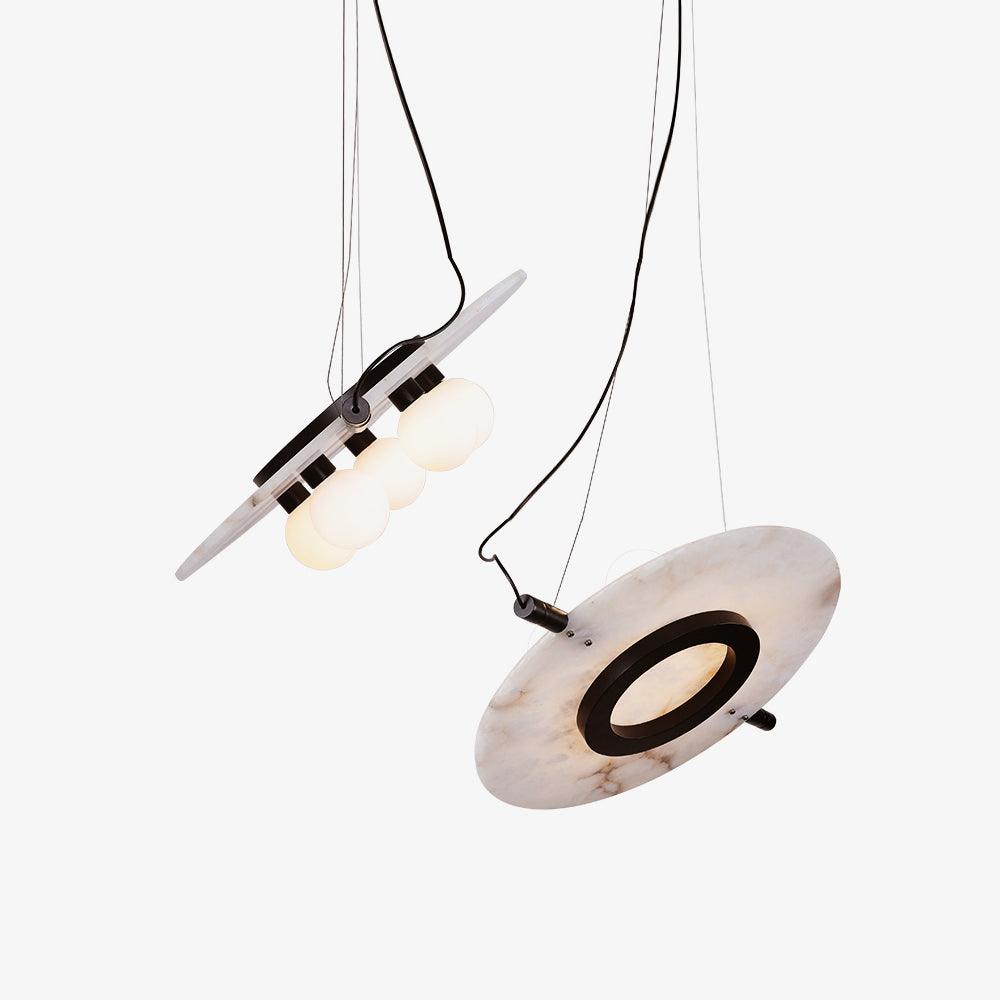 Soft Glow Pendant Light Alabaster Glass Shaped Disc