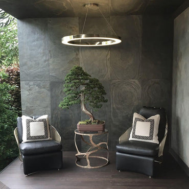 LED Pendant Light With Adjustable Design Gold Ring