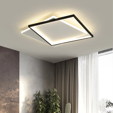 Square Or Round Black And White Premium Flush Mount Ceiling Light
