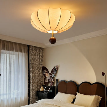 Fabric Ceiling Light Willow Wood And Lotus
