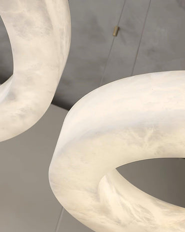 Integrated LED Alabaster Multi Ring Pendant Light