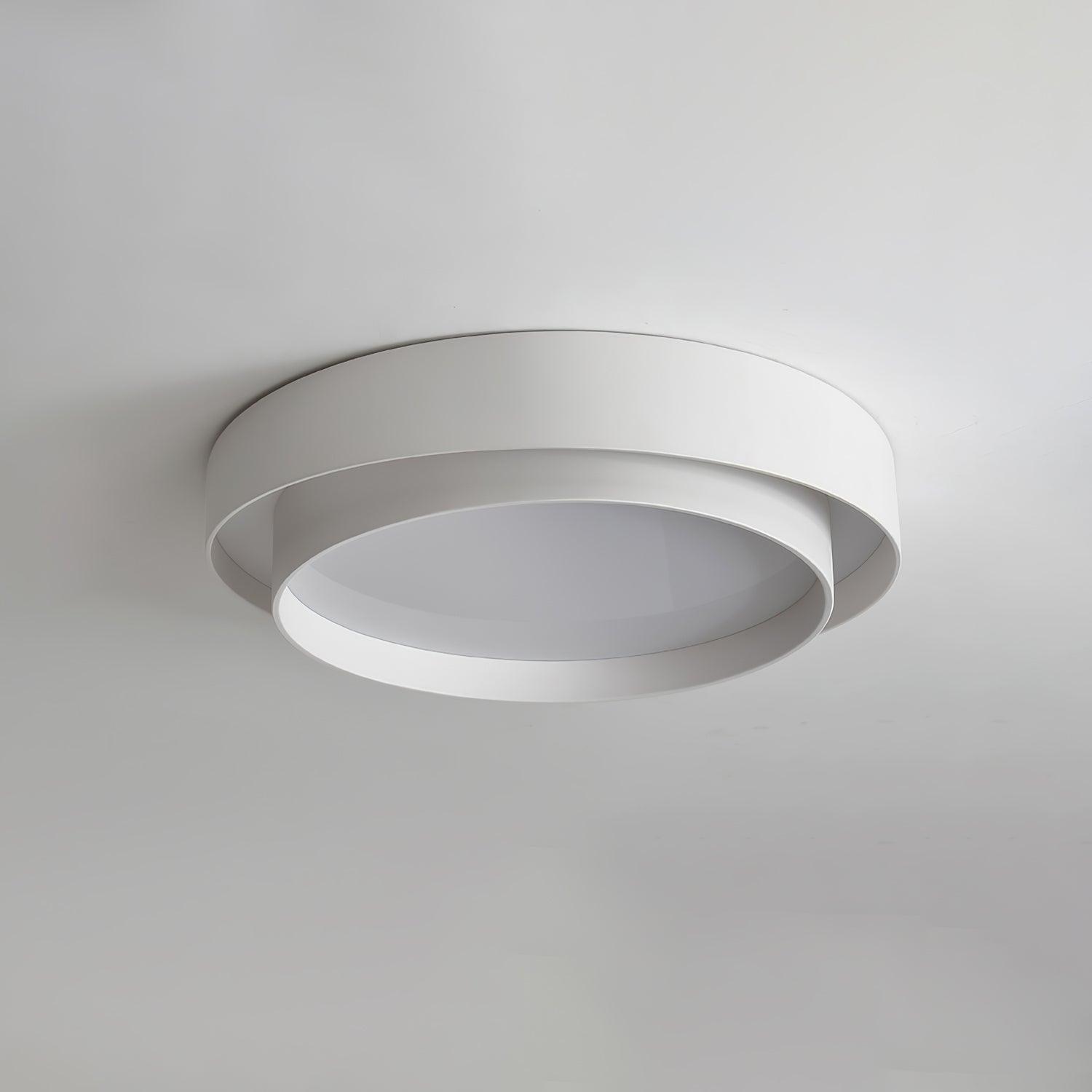 Grey White Black Minimalist Double Ring Ceiling Lamp