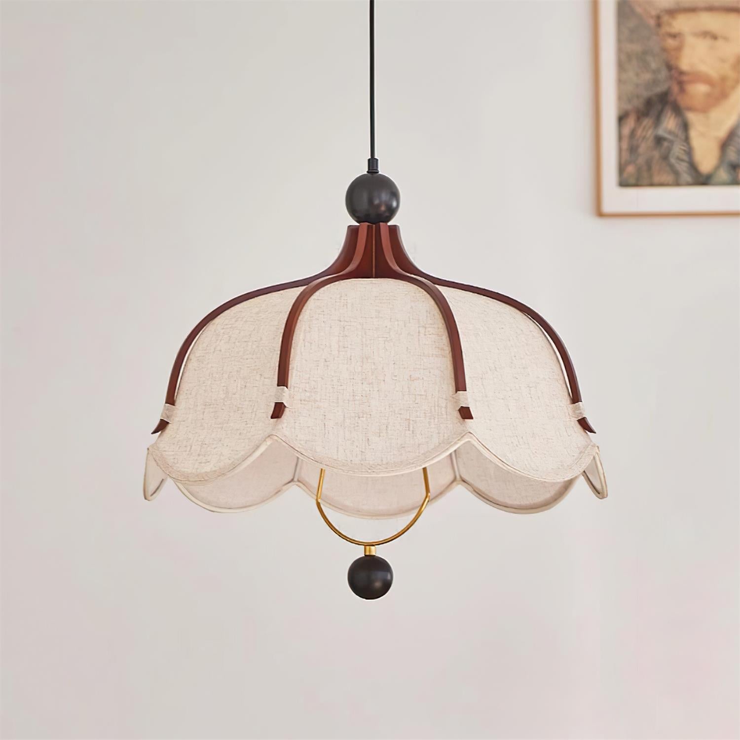 Warm Glow Fabric Pendant Light With Antique Style