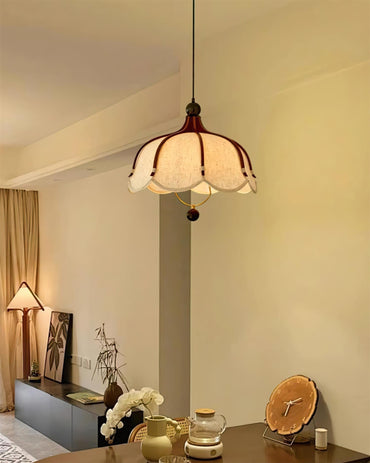 Warm Glow Fabric Pendant Light With Antique Style