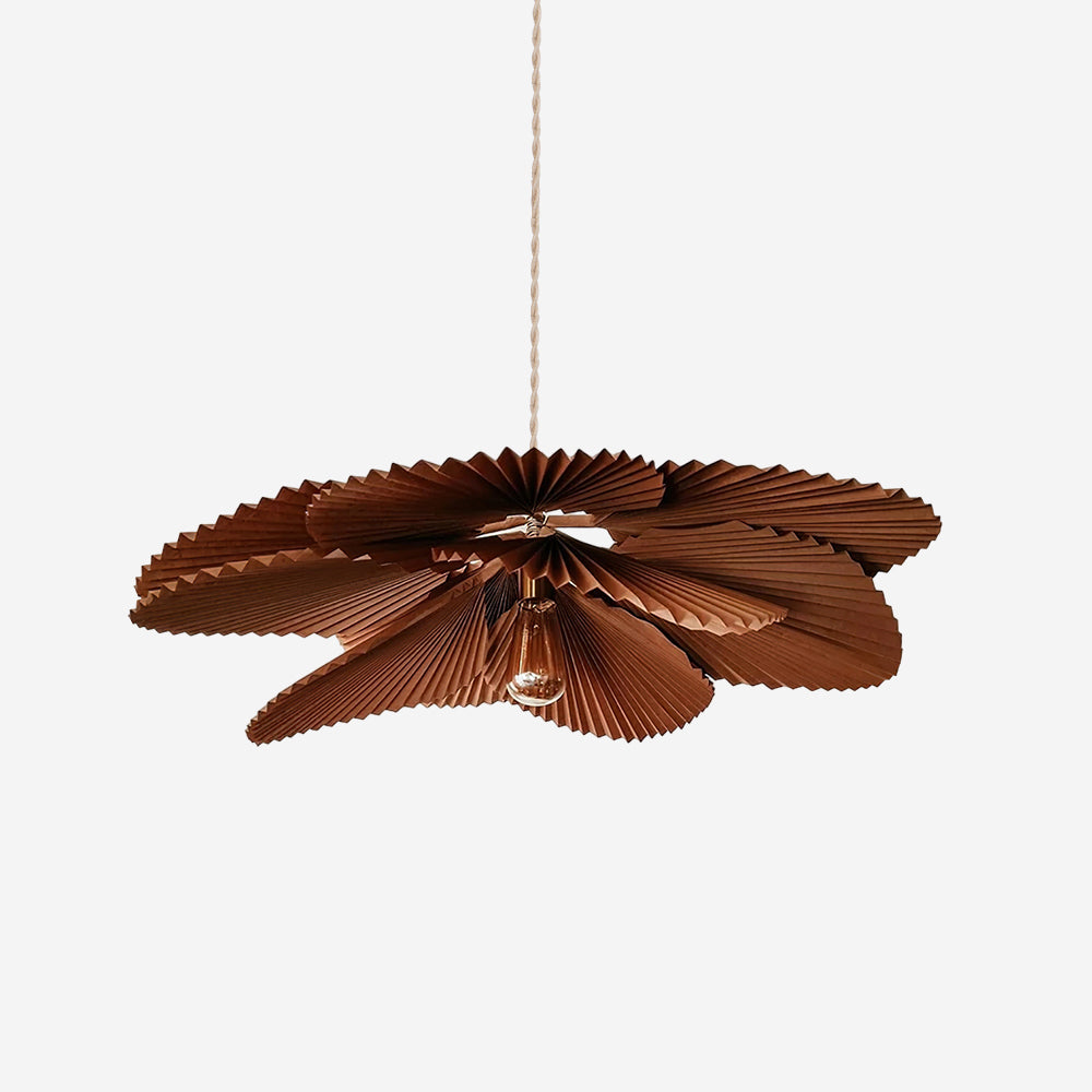 Warm Glow Kraft Paper Petal Pendant Light