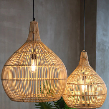 Warm Ambience Japanese Inspired Rattan Pendant Light