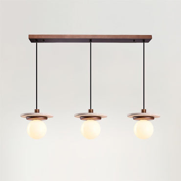 Pendant Light Glass Globe Wood Walnut For Ambience