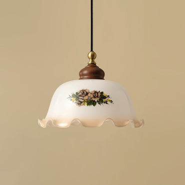 Pendant Light For Warm Ambient Glow Vintage Floral Glass