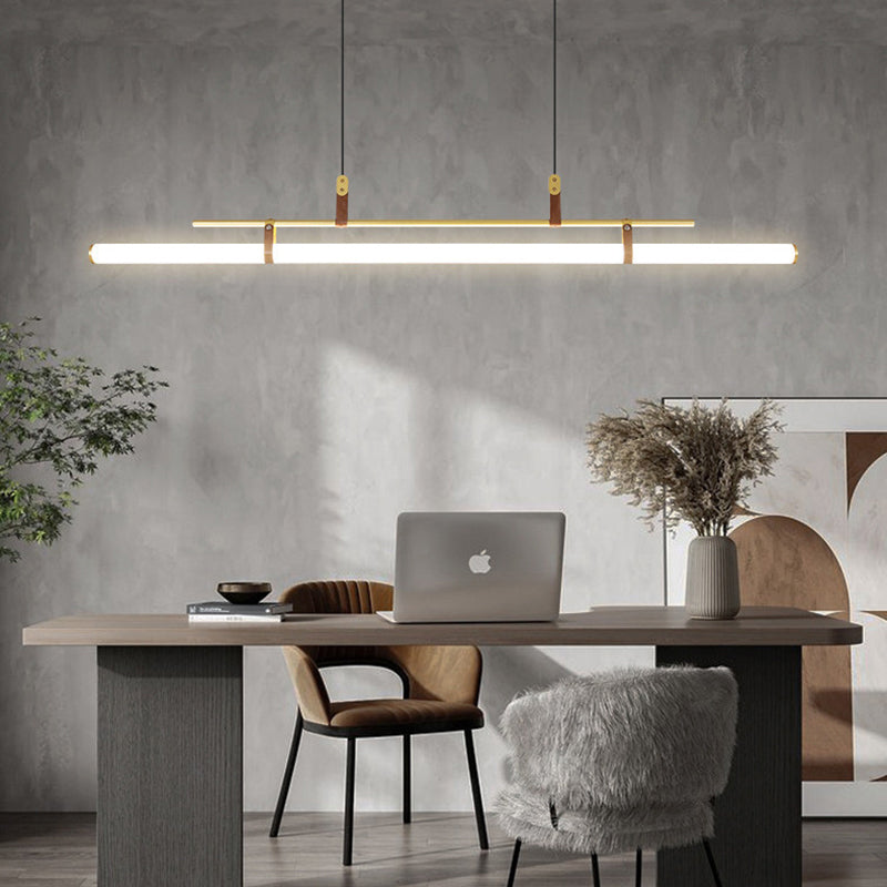 Black Gold Modern Linear Pendant Light For Living Spaces