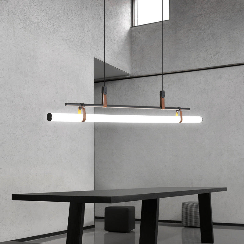 Black Gold Modern Linear Pendant Light For Living Spaces