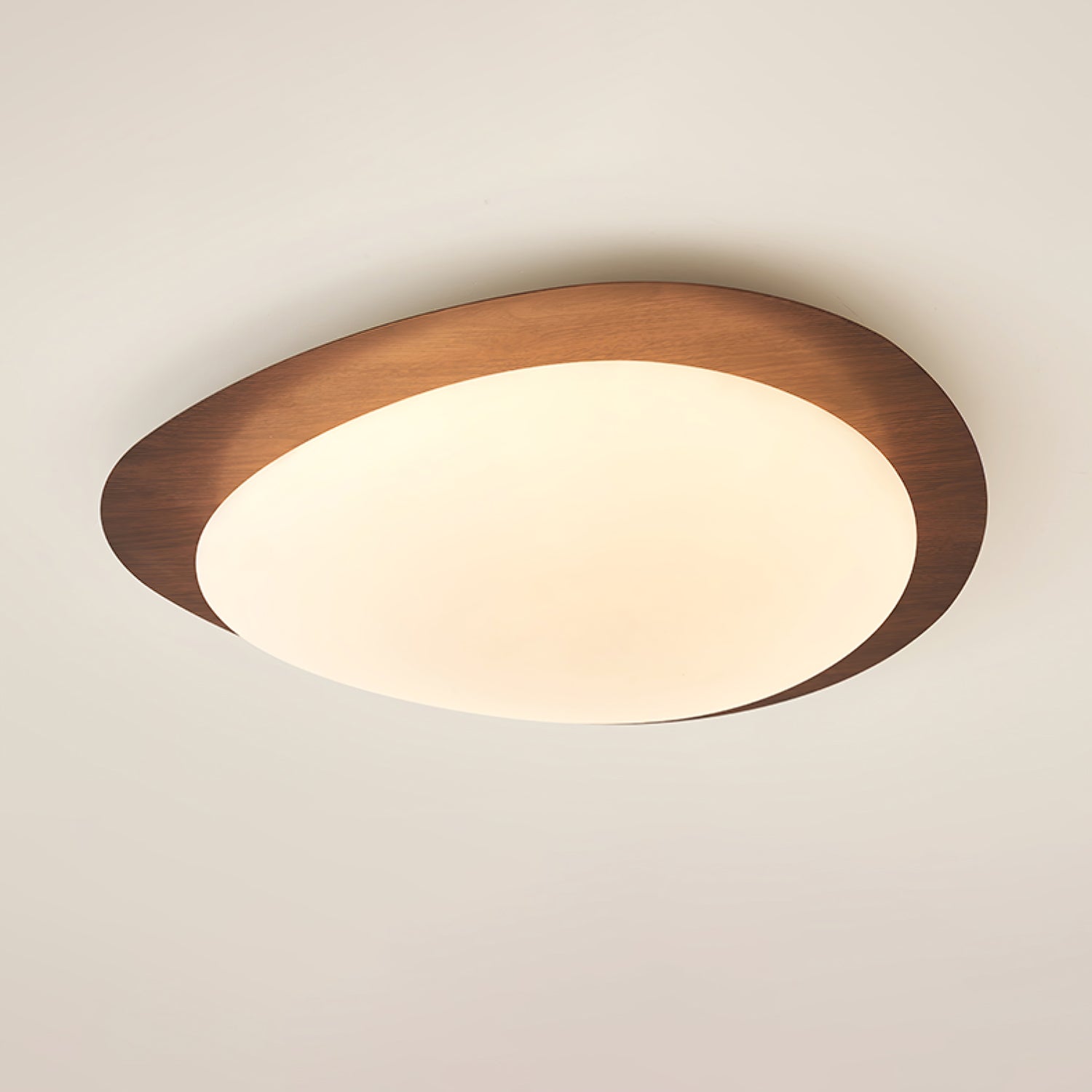 Warm Ambience Walnut Pebble Ceiling Light