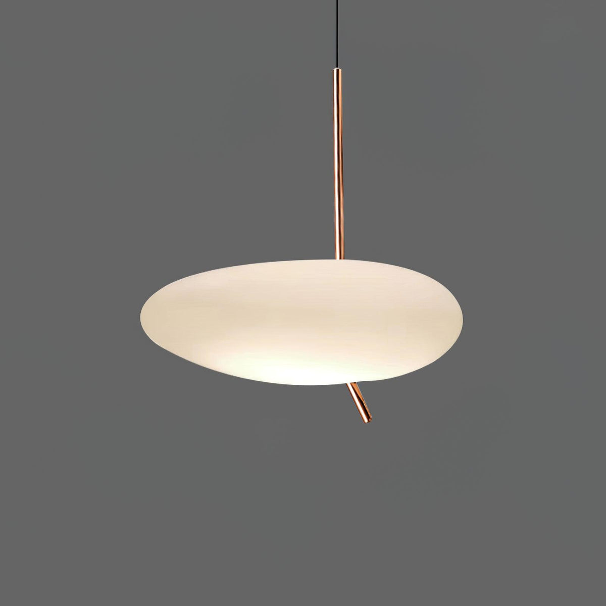 Soft Glow Pendant Light With Rose Gold Pebble