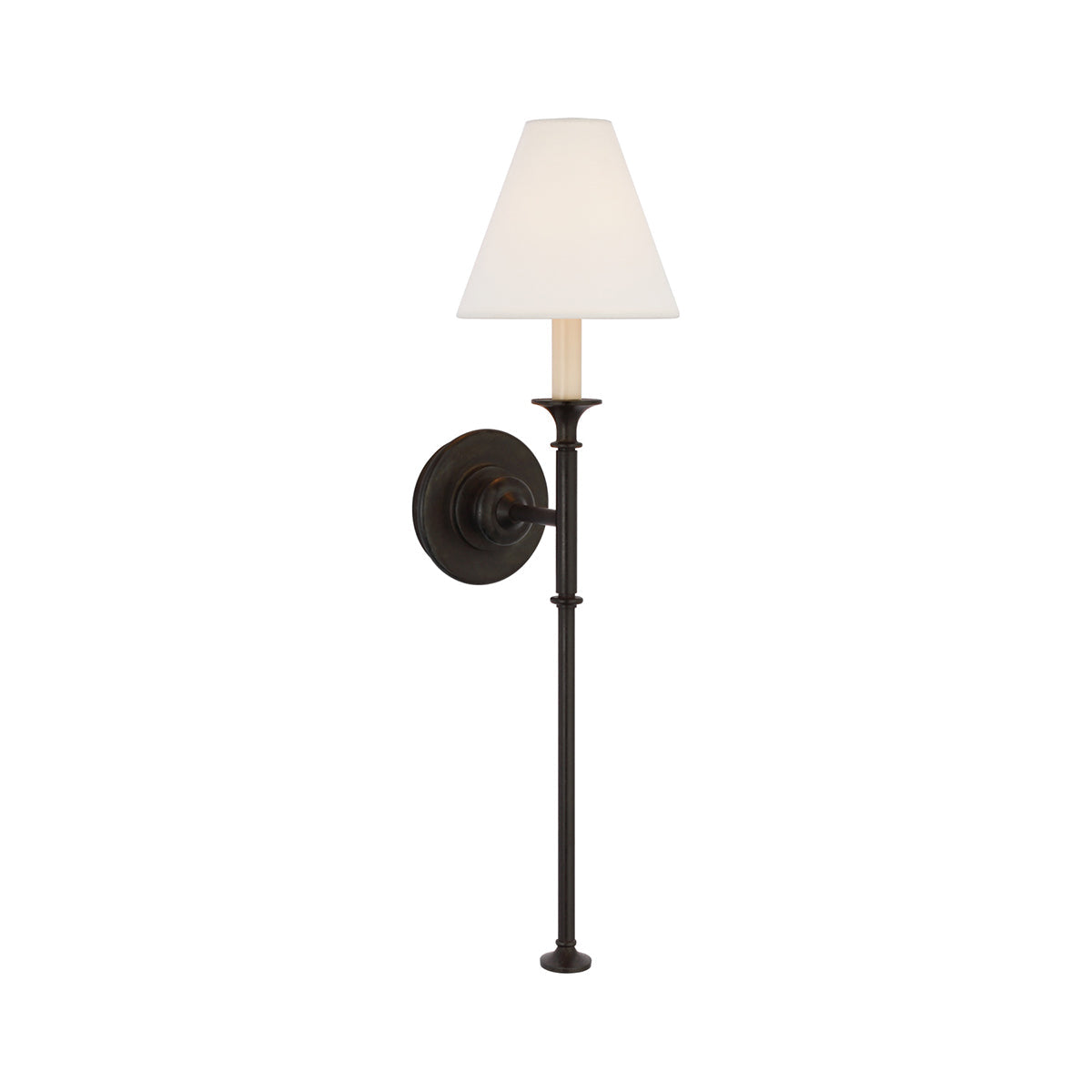 White Cone Shade And Black Metal Arm Wall Lamp Inspired Candle