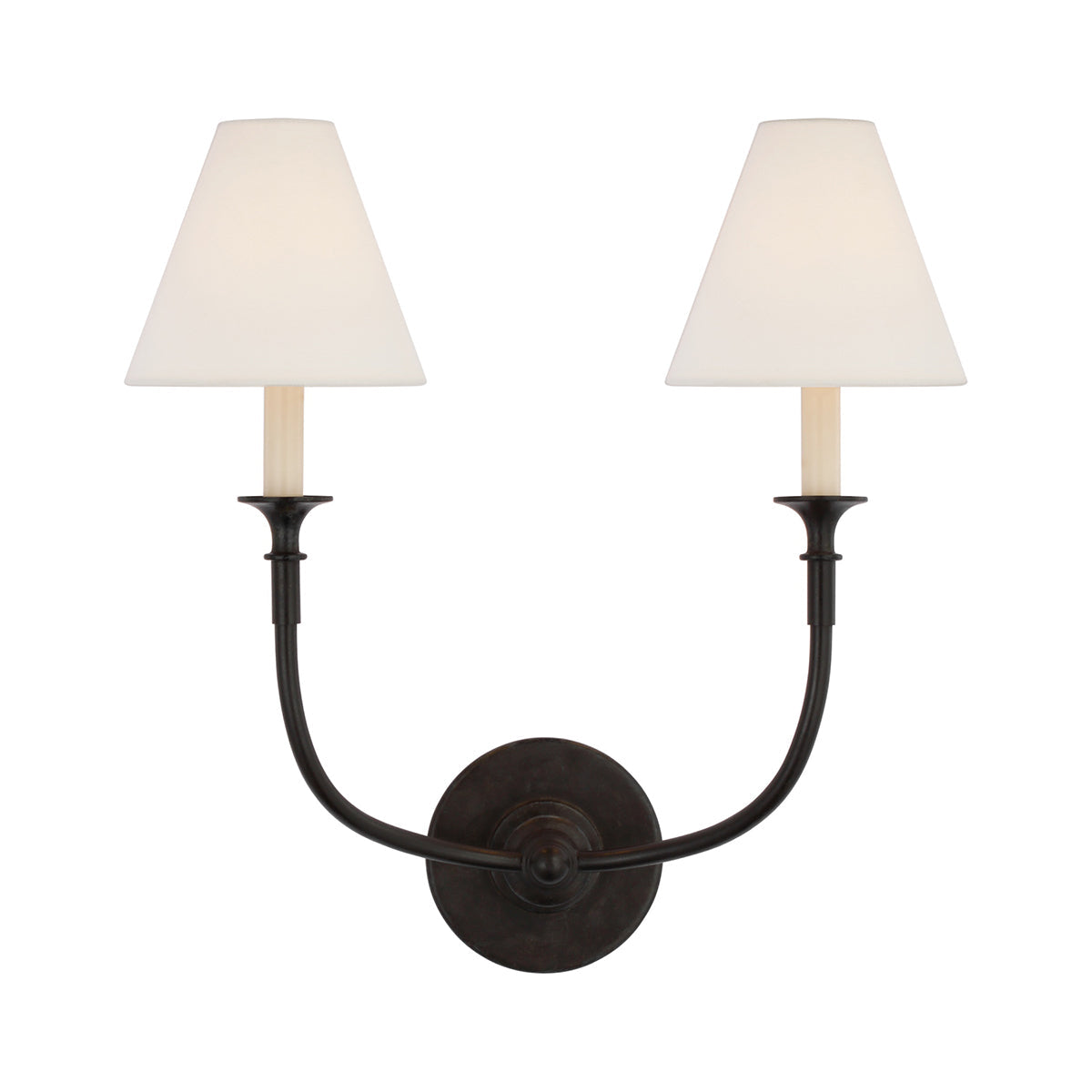 White Cone Shade And Black Metal Arm Wall Lamp Inspired Candle