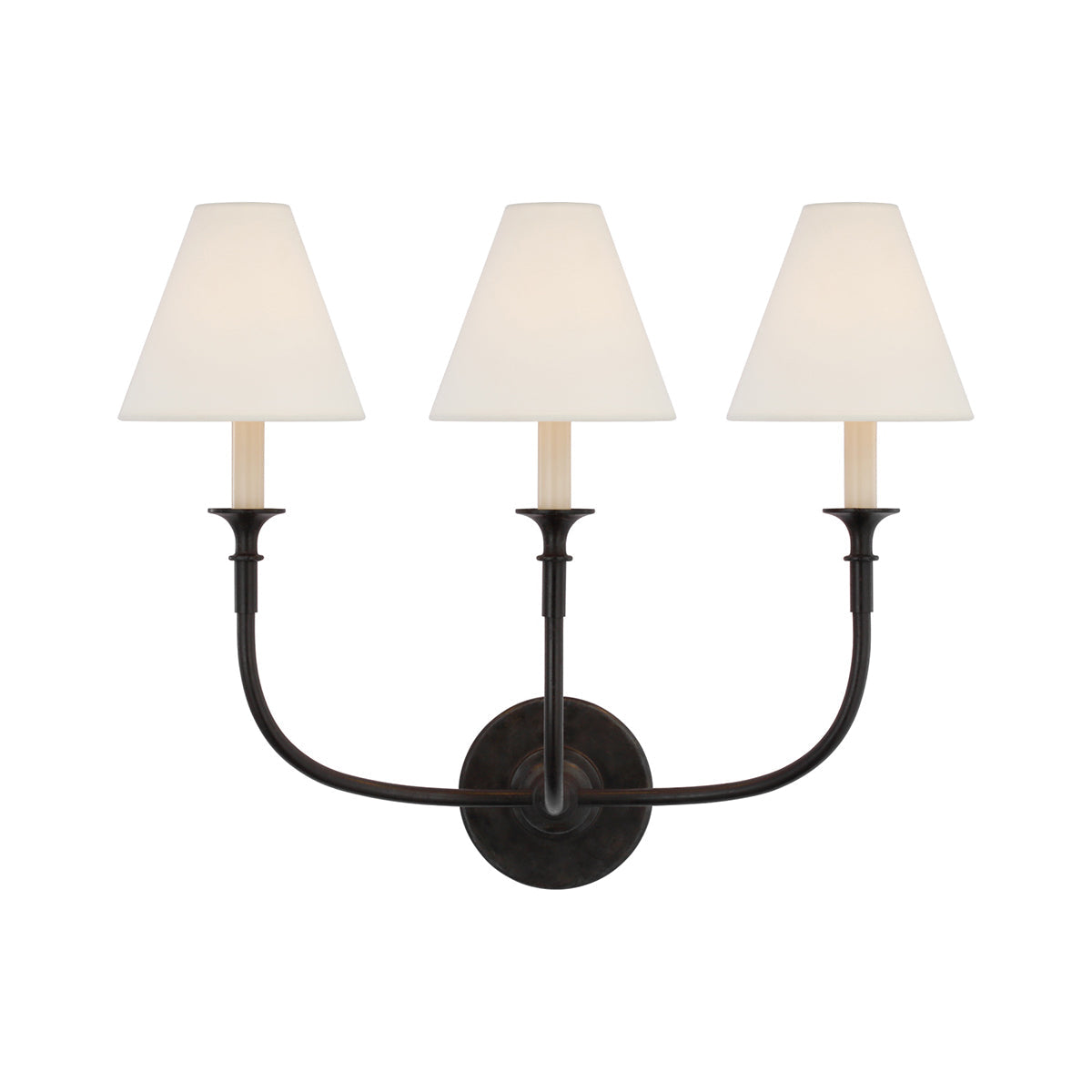 White Cone Shade And Black Metal Arm Wall Lamp Inspired Candle