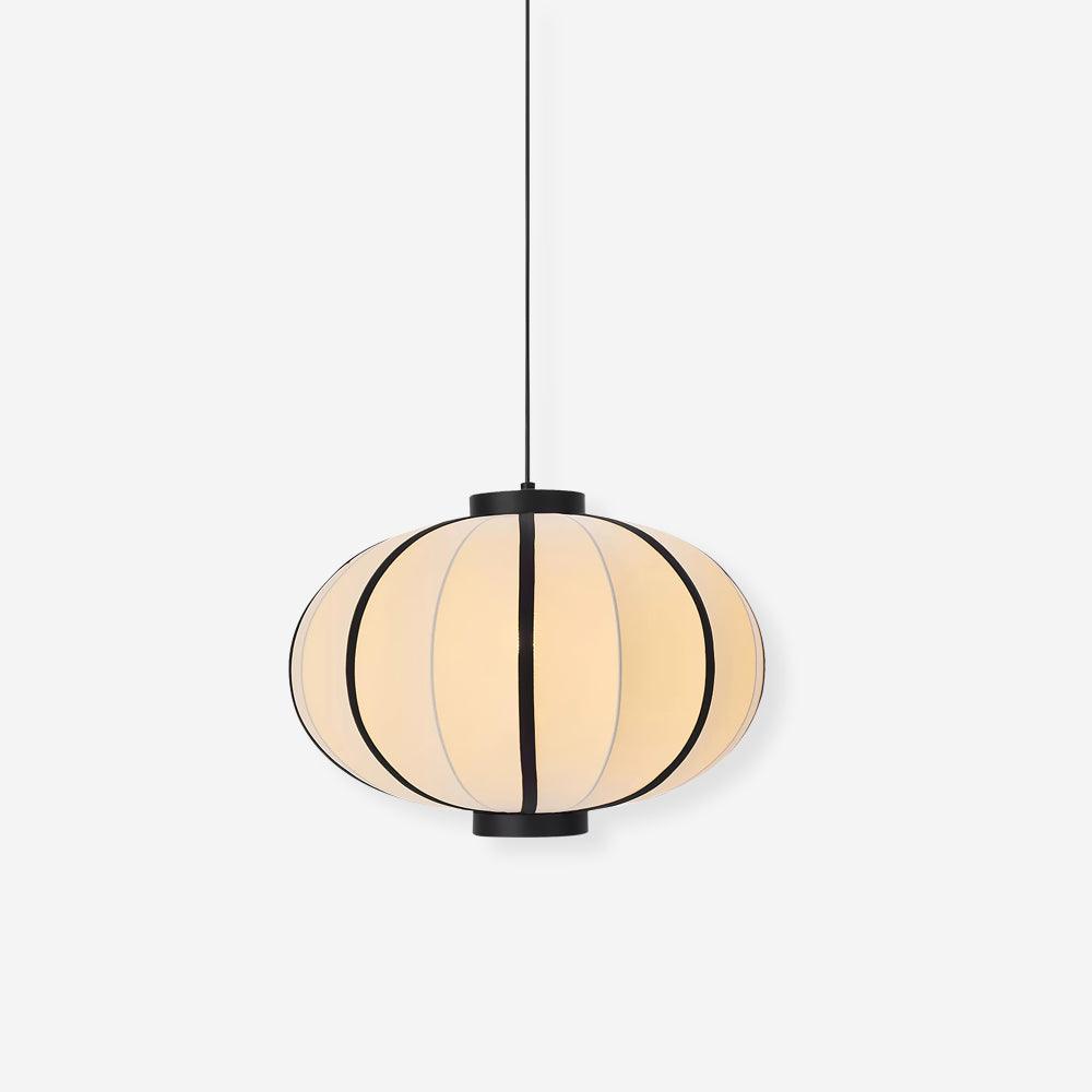 Metal Frame And Fabric Shade With Vintage Pendant Light