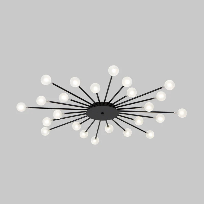 Gold and Black Nordic Metal LED Flush Ceiling Light for Living Room