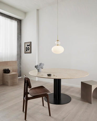 Integrated LED Brass and Glass Pendant Light