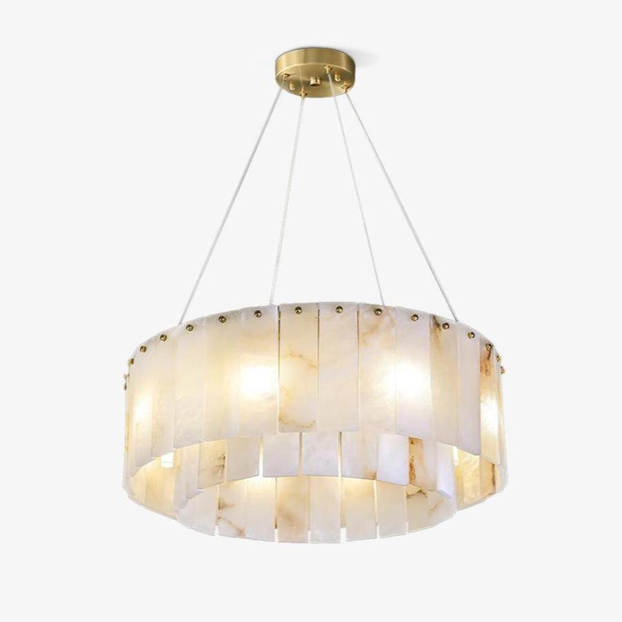 Warm Ambient Glow Alabaster Pendant Light