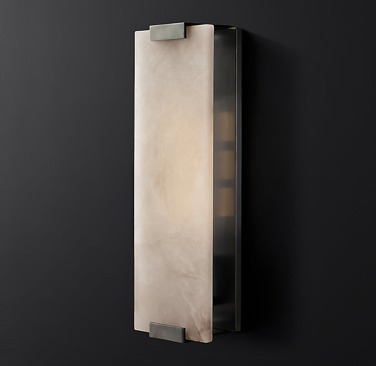 Alabaster Halo Panel Wall Light With Brushed Brass Finish