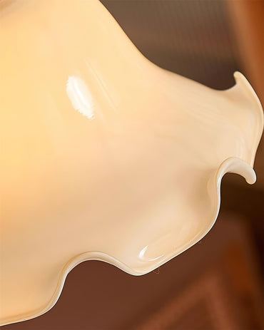 Soft Glow Glass And Walnut Wood Pendant Lamp
