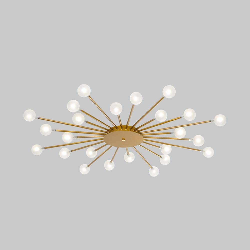 Gold and Black Nordic Metal LED Flush Ceiling Light for Living Room